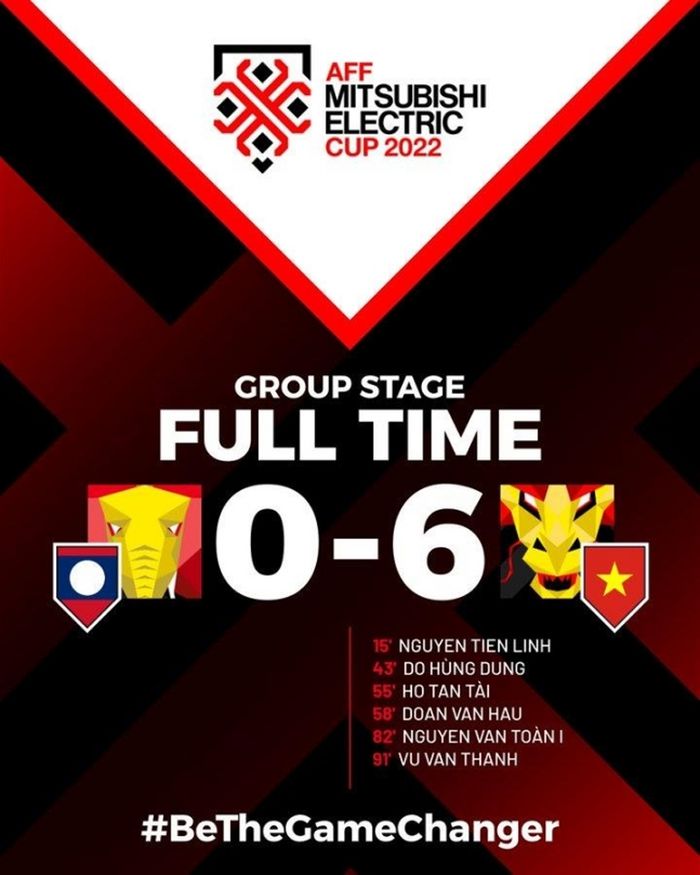 베트남 대 라오스 경기결과 .  /사진=AFF 챔피언십 트위터