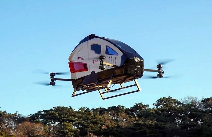 인천 옹진군 자월도에서 1단계 시험비행에 성공한 파브 시제기. [사진 출처 = 연합뉴스]