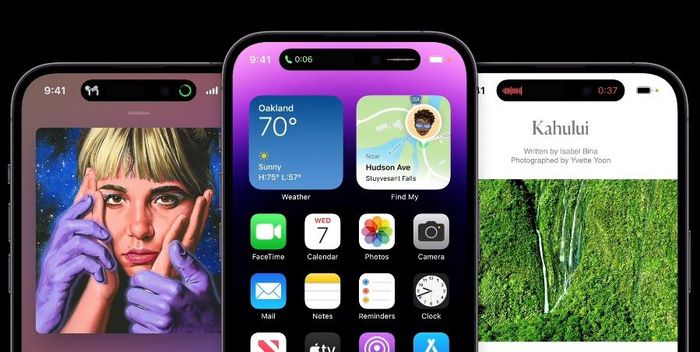 아이폰14 프로 모델에 들어간 ‘다이내믹 아일랜드’의 모습. [사진출처=애플]