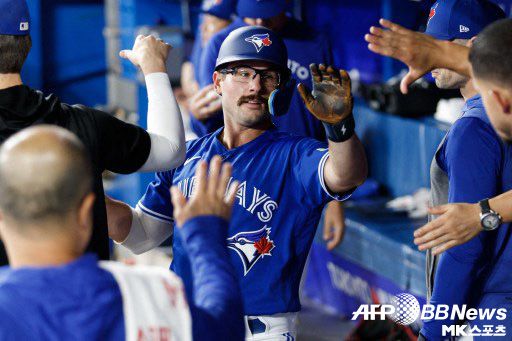 슈나이더는 이날 3안타 3타점 3득점 활약했다. 사진(캐나다 토론토)=ⓒAFPBBNews = News1