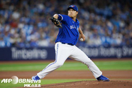 류현진이 3회도 무실점 기록했다. 사진(캐나다 토론토)=ⓒAFPBBNews = News1