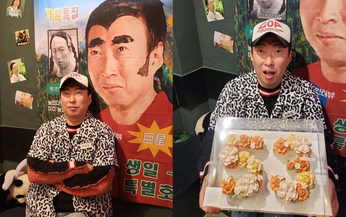 본인의 생일카페에 직접 방문한 개그맨 박명수. [사진 출처=박명수의 라디오쇼 공식 인스타그램]