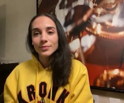 베로니카 하디가 UFC on ESPN 52 사전 화상 인터뷰에서 MK스포츠 질문을 듣고 있다.