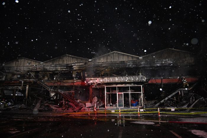 불에 타버린 서천특화시장.[사진제공=충남도]