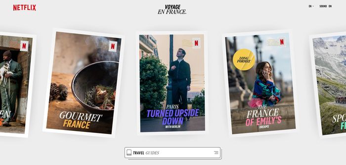 프랑스 관광청과 넷플릭스가 협업해 제작한 디지털 가이드북 홈페이지 화면 / 사진=netflix-en-france.fr 캡쳐