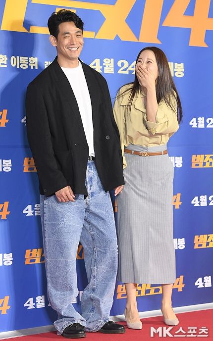 정석원 백지영 부부가 ‘범죄도시’ VIP 시사회에 참석했다.사진=천정환 기자