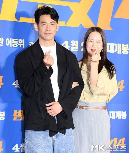 정석원 백지영 부부가 ‘범죄도시’ VIP 시사회에 참석했다.사진=천정환 기자