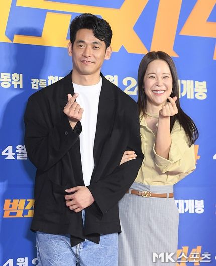 정석원 백지영 부부가 ‘범죄도시’ VIP 시사회에 참석했다.사진=천정환 기자