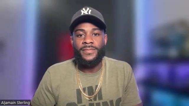 전 UFC 밴텀급 챔피언 및 페더급 8위 알저메인 스털링이 화상 인터뷰 MK스포츠 질문을 듣고 있다.