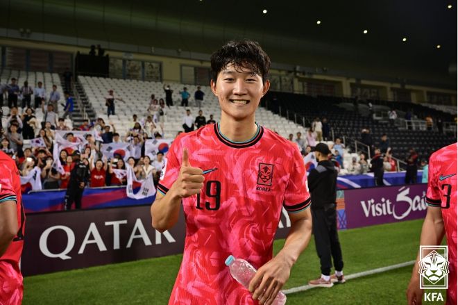 결승골의 주인공 김민우. 사진=대한축구협회 제공