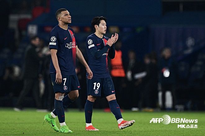 킬리안 음바페와 이강인. 사진(프랑스 파리)=ⓒAFPBBNews = News1