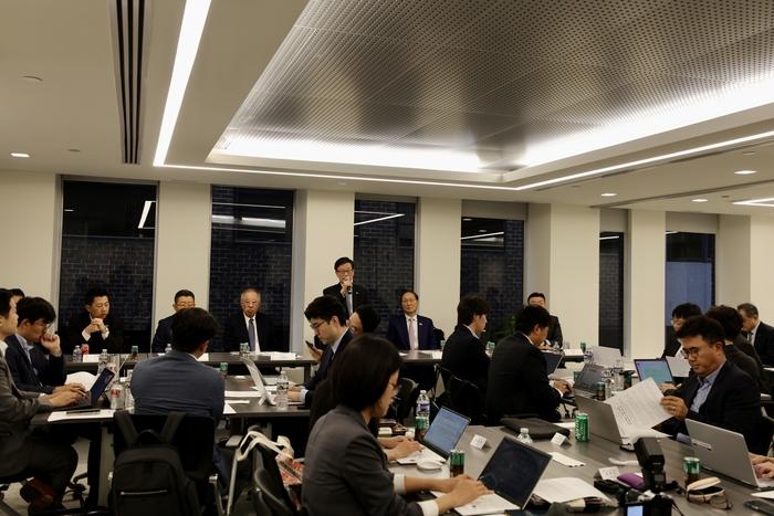 14일(현지시간) 미국 워싱턴DC 무역협회 사무실에서 열린 무역협회와 한경협의 공동 기자간담회<워싱턴 사진공동취재단>