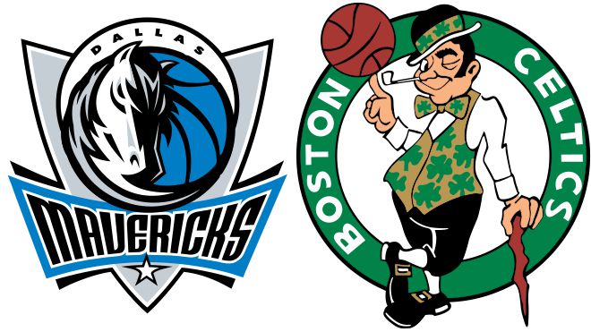 댈럭스 매버릭스(왼쪽), 보스턴 셀틱스 로고