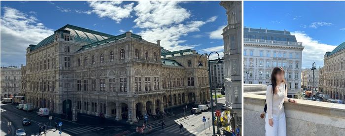 알베르티나 옥상에서 바라본 오페라 극장 및 영화 속 난간 포토존.  /사진= 강예신 여행+ 기자