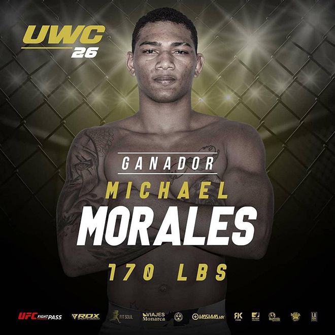 마이클 모랄레스는 2021년 4월 UFC 파이트 패스를 통해 미국에도 생중계된 멕시코 종합격투기대회 UWC 26에서 KO승을 거두면서부터 종합격투기 경력이 바뀌게 된다. 사진=Ultimate Warrior Challenge Mexico