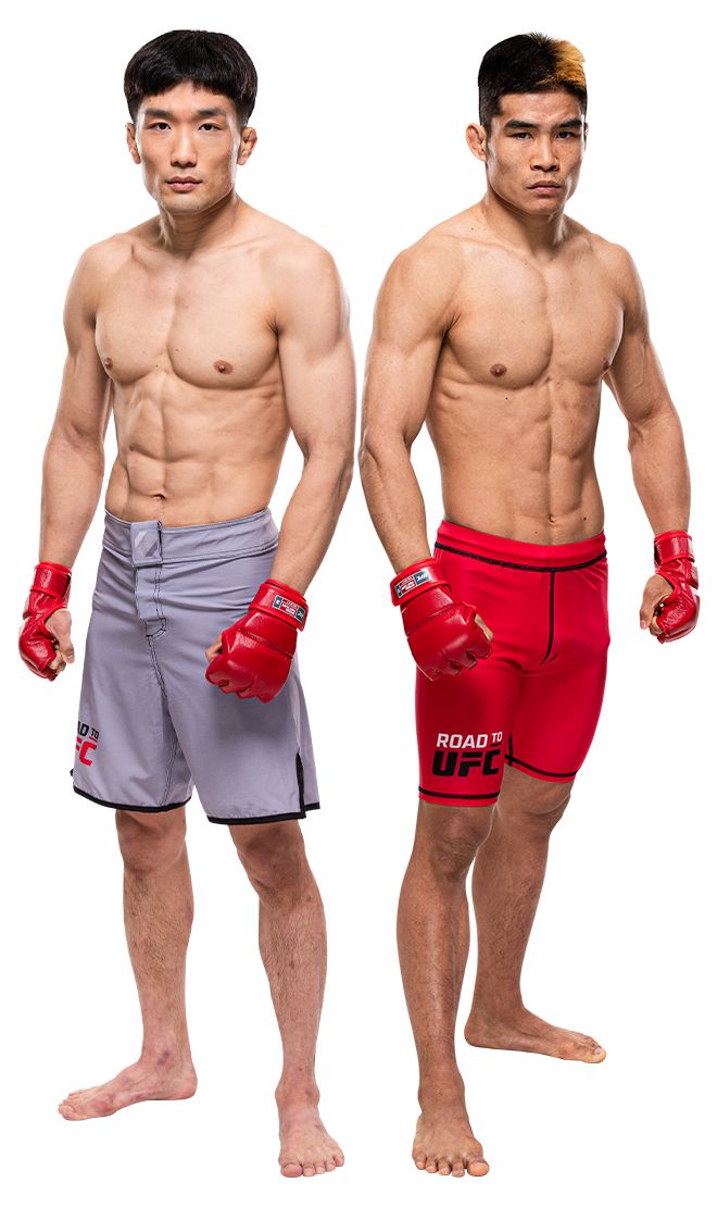 이창호(왼쪽), 샤오룽 Road to UFC 시즌2 밴텀급 결승 프로필. 사진=TKO