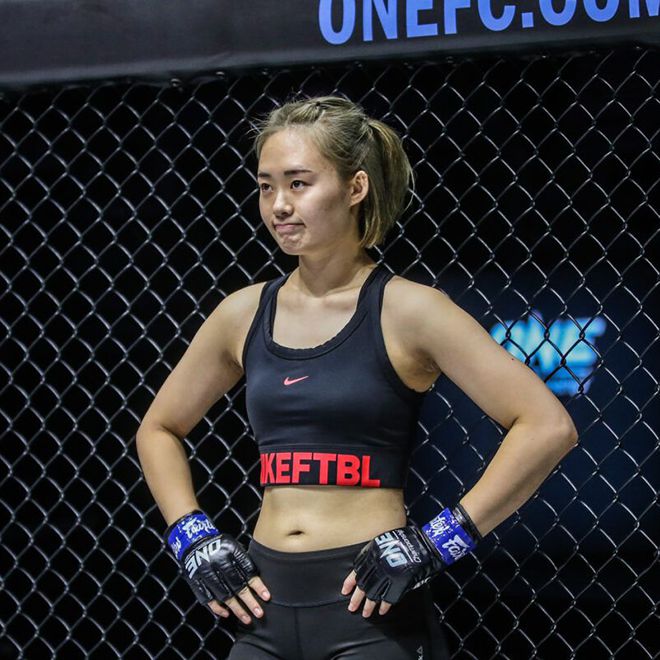 최정윤이 2021년 1월 원챔피언십 127 경기 시작을 기다리고 있다. 사진=Group One Holdings Pte. Ltd.