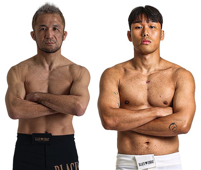 종합격투기 라이트급 월드 TOP25 출신 나카무라 다이스케(왼쪽), 블랙컴뱃 페더급 10위 임재윤. 사진=이데아 파라곤