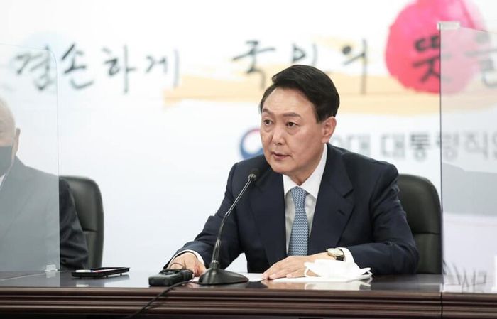2022년 4월 6일 제66회 신문의날 기념 행사에 참석한 윤석열 대통령