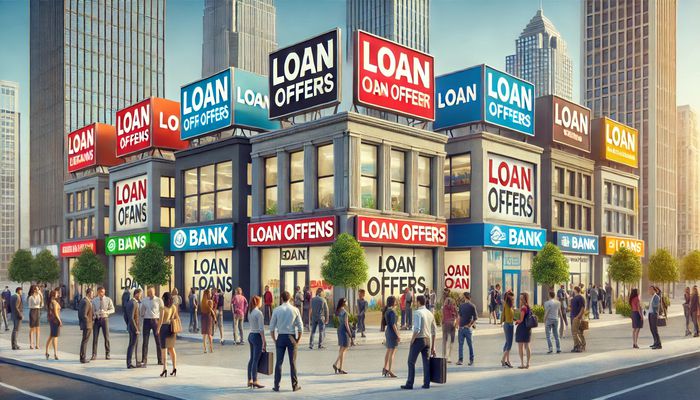 은행권이 대출 경쟁을 벌이는 모습을 그린 AI 이미지 [챗GPT]
