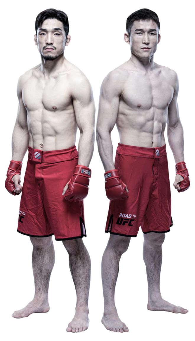 Road to UFC 시즌3 밴텀급 결승 유수영(왼쪽) vs 중국 일리 카자흐 자치주 출신 발인 제슬리. 사진=TKO