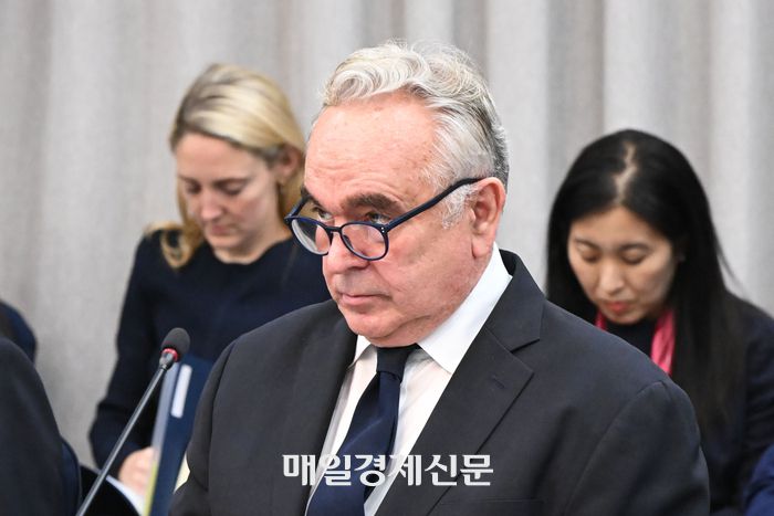 커트 캠벨 미 국무부 부장관이 16일 서울 종로구 정부서울청사에서 열린 ‘제14차 한미일 외교차관협의회’에 참석하고 있다. 2024.10.16 이충우기자