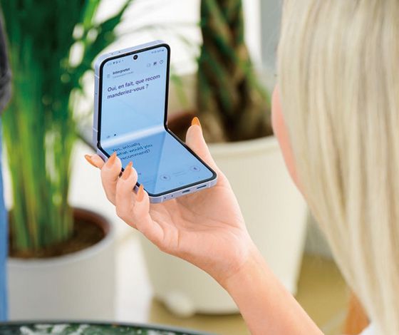 갤럭시 AI를 활용한 실시간 통역 이미지