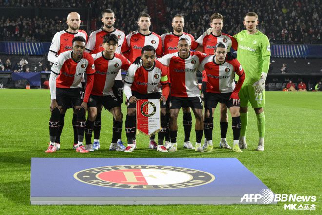 페예노르트는 12월 12일 스파르타 프라하전 승리로 UCL에 참가 중인 36개 팀 중 18위로 뛰어 올랐다. 페예노르트는 올 시즌 UCL 6경기에서 3승 1무 2패(승점 10점)를 기록 중이다. 사진=AFPBBNews=News1