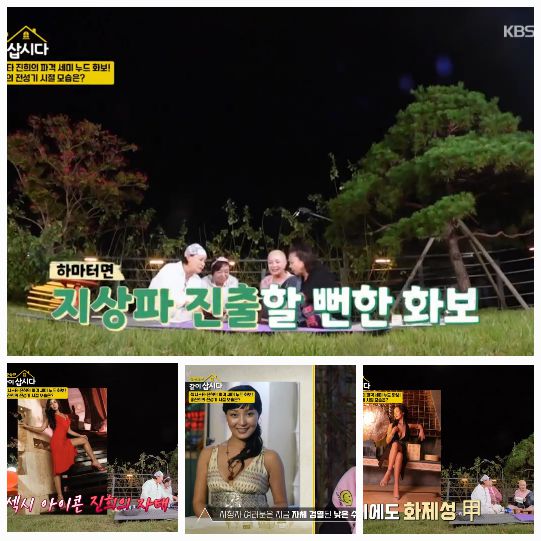 홍진희는 세미누드 화보를 통해 삶의 또 다른 도전을 이뤘다며, 과거의 자신에게 고마움을 전했다.사진=KBS2 ‘같이삽시다’캡처