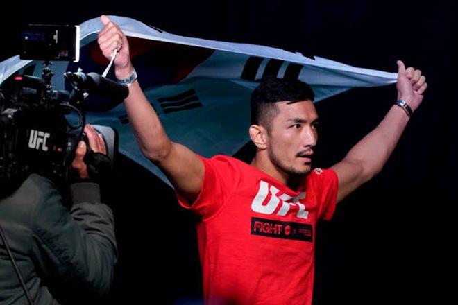 강경호가 UFC 부산대회 계체 장소에 입장하고 있다. 사진=TKO