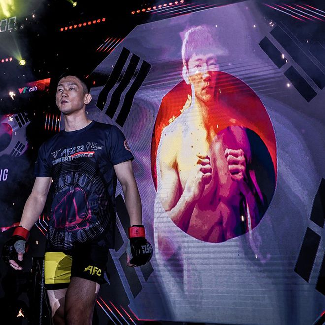 최한길이 2024년 9월 제2대 AFC 밴텀급 챔피언 결정전을 위해 입장하고 있다. 사진=Angel‘s Fighting Championship