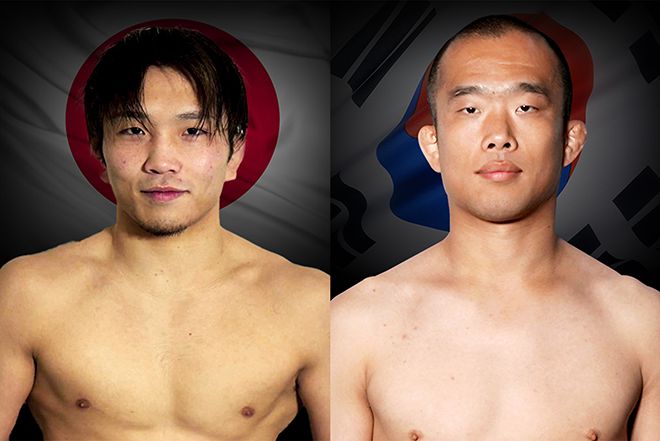 Road to UFC 시즌2 라이트급 준우승 하라구치 신(왼쪽), 제3·5대 로드FC 페더급 챔피언 박해진. 사진=세계격투스포츠협회