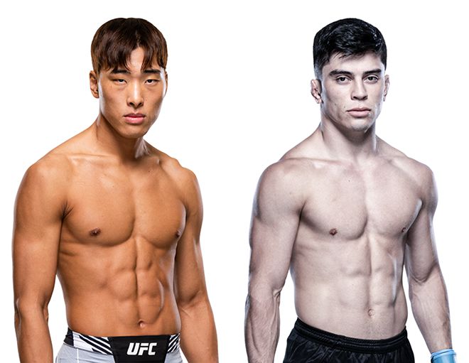 UFC 4승 6패 최승우(왼쪽), 종합격투기 18승 1패 케빈 바셰호스. 사진=TKO