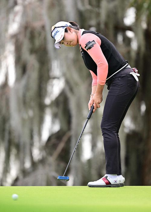 제로 토크 퍼터로 바꾼 뒤 미국여자프로골프(LPGA) 투어 개막전 힐튼 그랜드 베케이션스 토너먼트 오브 챔피언스 정상에 오른 김아림.   AFP연합뉴스