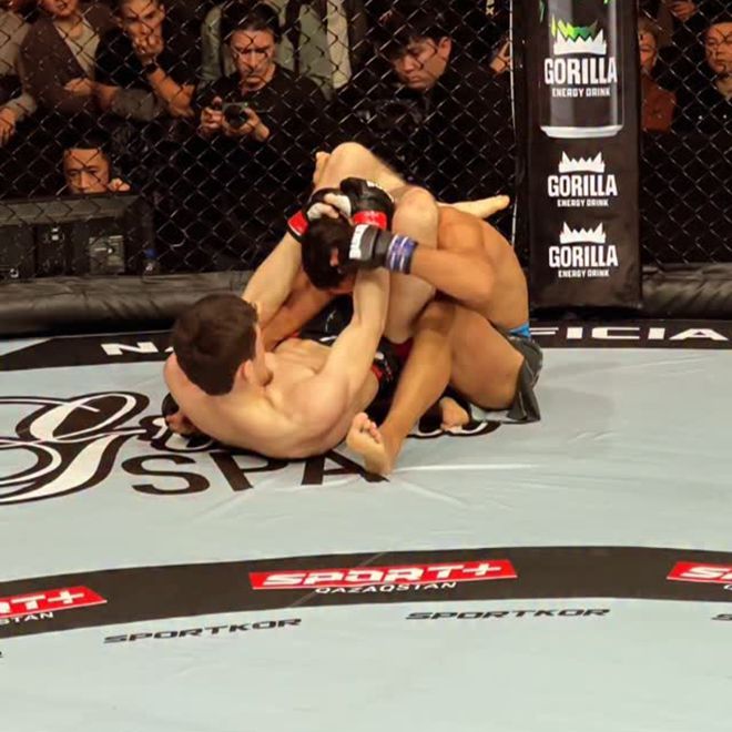 나비 자비토비치 나비예프가 2025년 2월 나이자 71에서 삼각 조르기로 승리를 거두고 있다. 사진=NAIZA