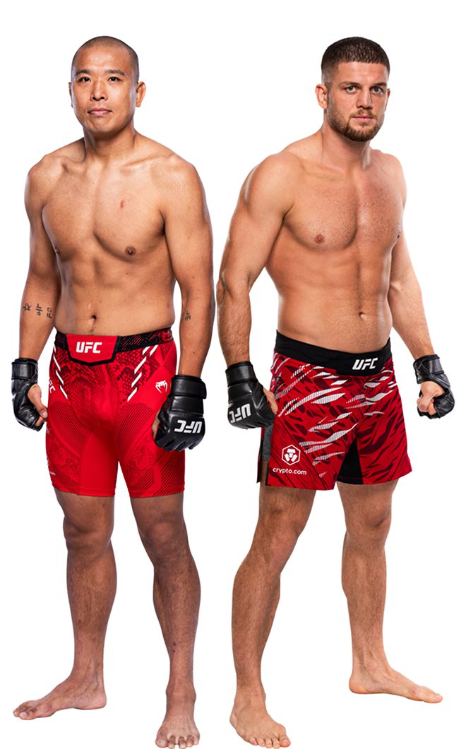 UFC 8승 3패 박준용(왼쪽), UFC 3승 2패 이스마일 나우르디예프. 사진=TKO