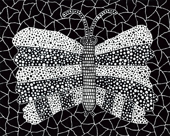 구사마 야요이의 1996년 회화 ‘Butterfly’(추정가 3억5000만~5억원). 서울옥션