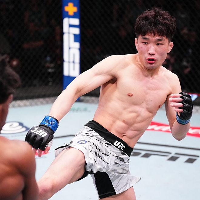 이창호가 2025년 4월 미국 네바다주 엔터프라이즈 UFC on ESPN 65 밴텀급 경기를 치르고 있다. 사진=TKO