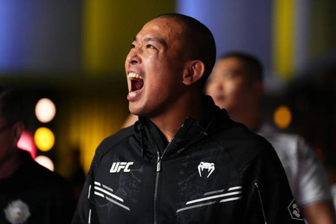 박준용이 2024년 10월 미국 네바다주 엔터프라이즈 UFC on ESPN+ 102 미들급 경기 입장과 함께 소리치고 있다. 사진=TKO