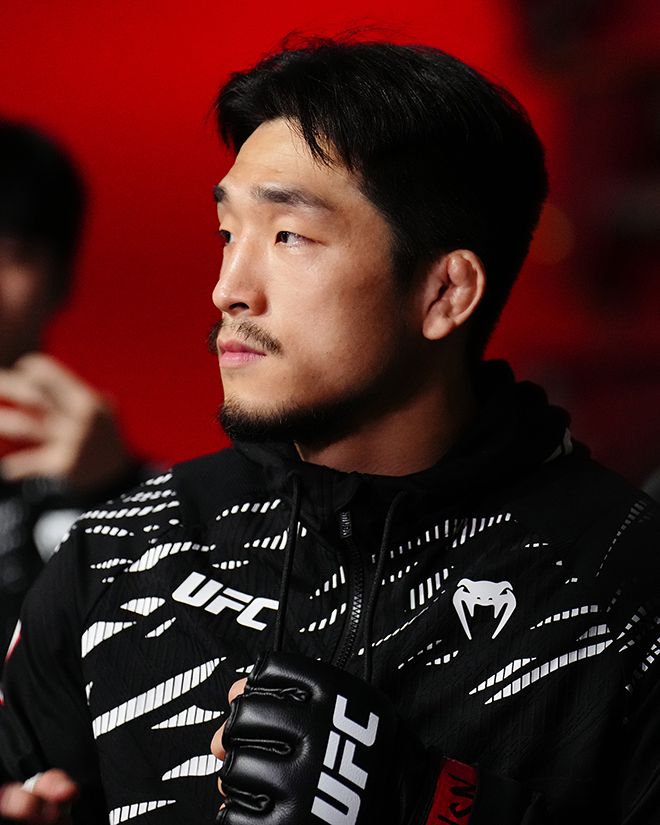 유수영이 2025년 3월 미국 네바다주 엔터프라이즈 UFC on ESPN+ 112 밴텀급 경기를 위해 입장하고 있다. 사진=TKO