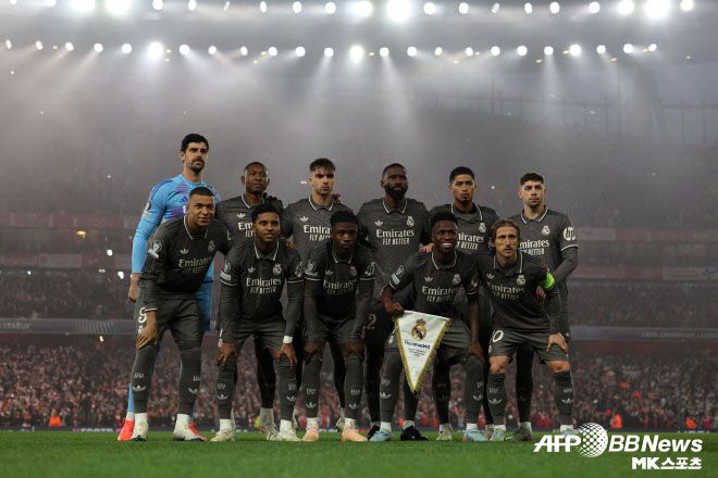 아스널 원정에 나선 레알 마드리드 선수들. 사진=AFPBBNews=News1