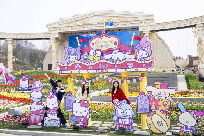 올봄 산리오캐릭터즈와 협업한 에버랜드 튤립 축제/ 사진=삼성물산