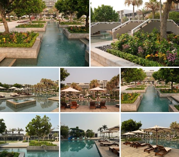 메인 수영장 모습. 여기저기 풀과 나무가 어우러져 편안한 느낌을 준다.  / 사진=홍지연 여행+ 기자