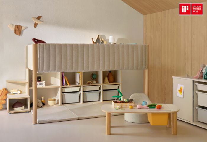 일룸의 키즈 가구 ‘두들’ 시리즈. 벙커베드를 2개 침대로 분리할 수 있고 계단을 수납장으로 변형하는 등 아이 연령에 따라 다양하게 변형할 수 있다. 일룸