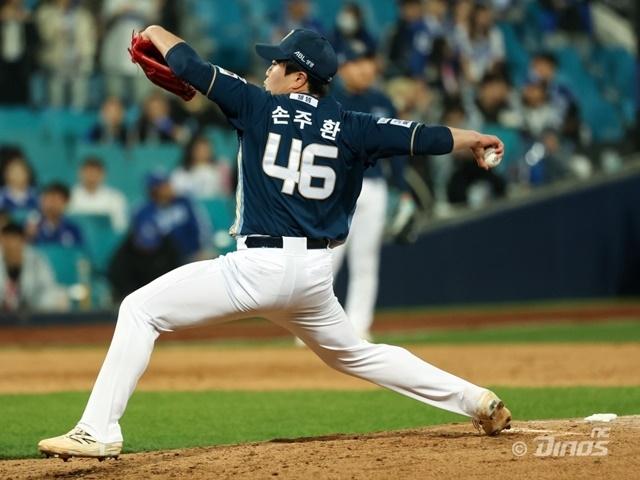 서서히 NC의 핵심 불펜 자원으로 자리매김하고 있는 손주환. 사진=NC 제공