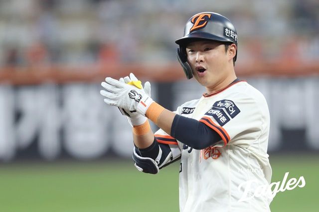 18일 대전 NC전에서 불방망이를 휘두른 한화 이도윤. 사진=한화 제공