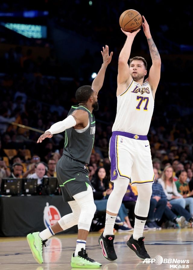 LA 레이커스에서는 오직 루카 돈치치만 보인 하루였다. 사진(로스엔젤레스 미국)=AFPBBNews=News1