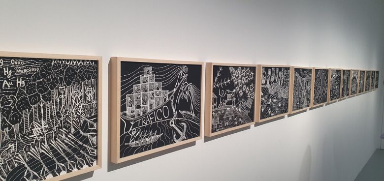 남미 수탈의 역사를 16개 캔버스에 만화 형식으로 고발한 자이데르 에스벨의 2016년 작품 '무제(Untitled)'.  김유태 기자