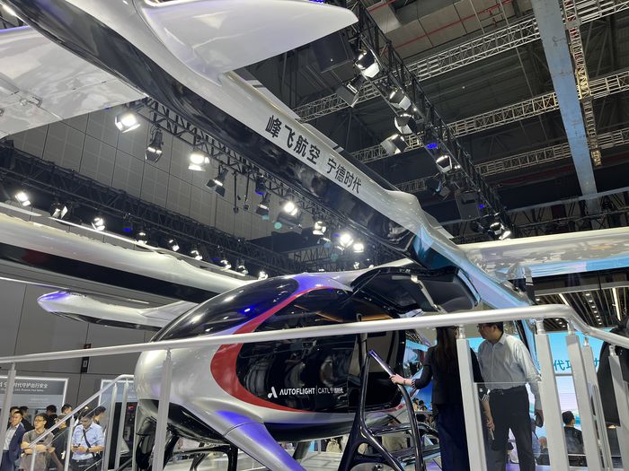 CATL 배터리를 탑재한 펑페이 항공의 2톤 eVTOL(전기 수직 이착륙) 항공기. [사진=안서진 기자]