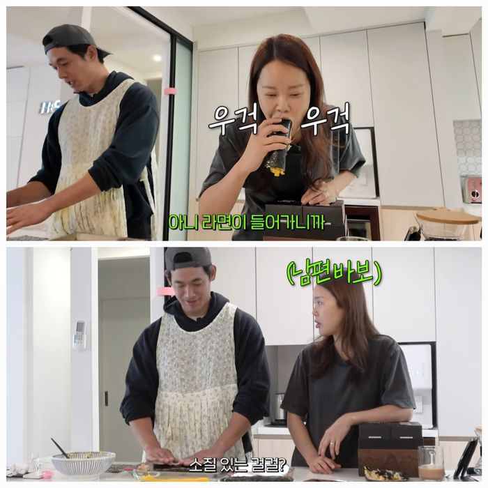 배우 정석원이 오랜만에 ‘남편 모드’를 제대로 켰다.사진=백지영 유튜브